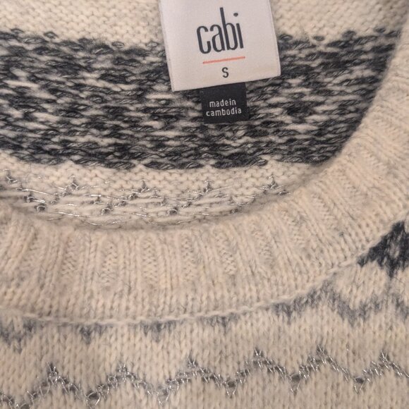 CAbi Chalet Fair Isle Pullover Sweater Oversized - Women's sz S - Picture 4 of 8